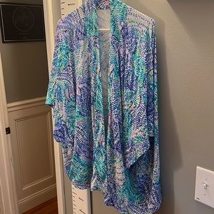 Lilly Pulitzer Bondi Cardigan in Blue Current Fantasea. Size S/M.